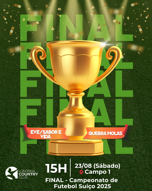 Post do instagram aviso de campeonato de futebol semifinal moderno preto